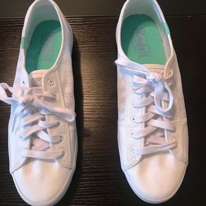 Never worn white lace-up Keds